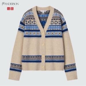 Uniqlo JW Anderson Soufflé Yarn Fair Isle Cardigan